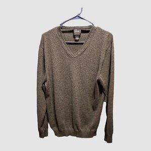 Jos A Bank Traveler 100% Pima Cotton V-Neck Sweater XXL Heather Gray EUC